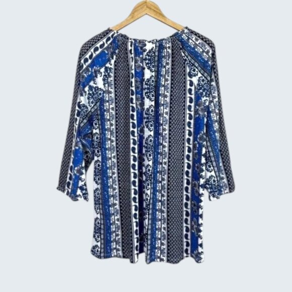 BEHIND THE SEAMS PAISLEY PRINT BOHO PEASANT TUNIC - Picture 6 of 9